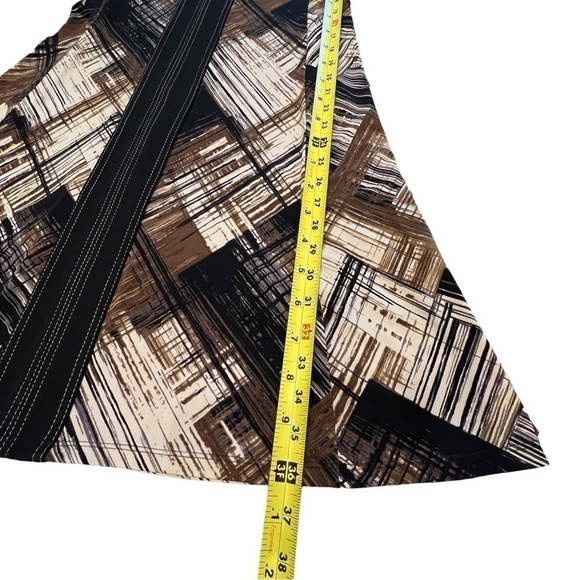 Connected Apparel Brown Sheath Retro Faux Wrap Dress, Size 12 - Picture 11 of 15